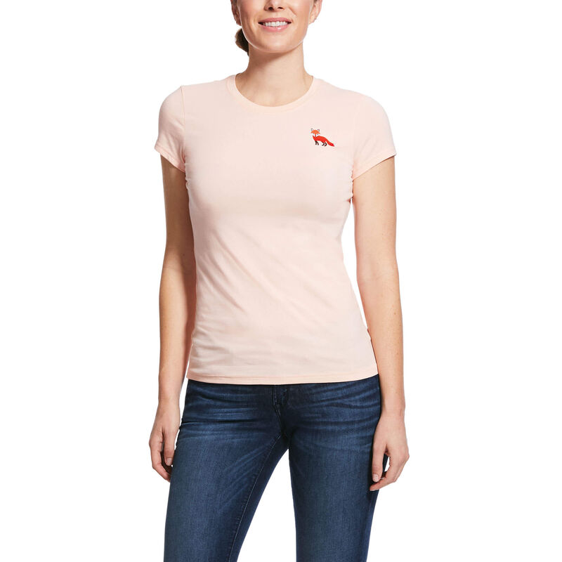 Ariat English: Embroidered Camisetas Mujer - Rosas Claro (IJBAP4783)